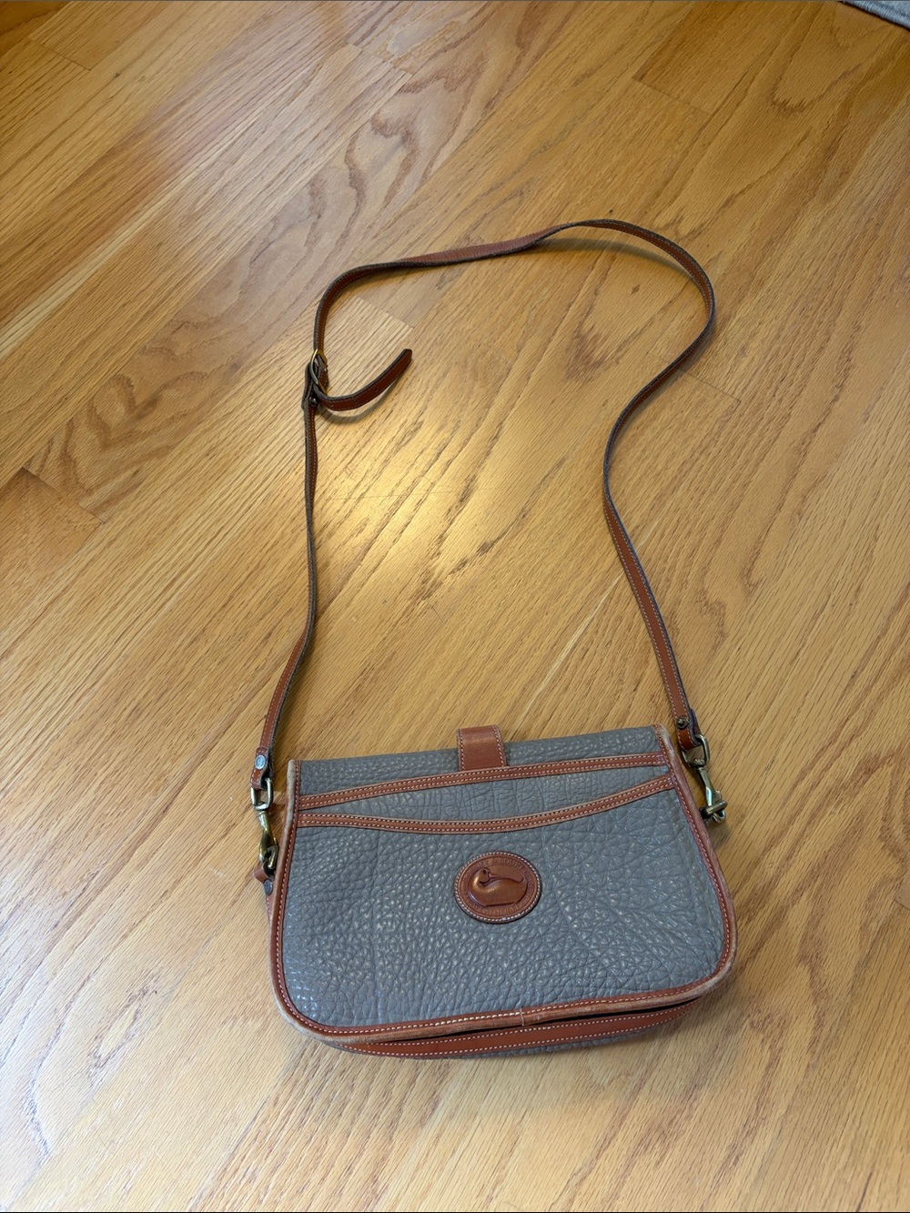 Vintage Dooney & Bourke Over + Under Bag Tan/Khaki crossbody